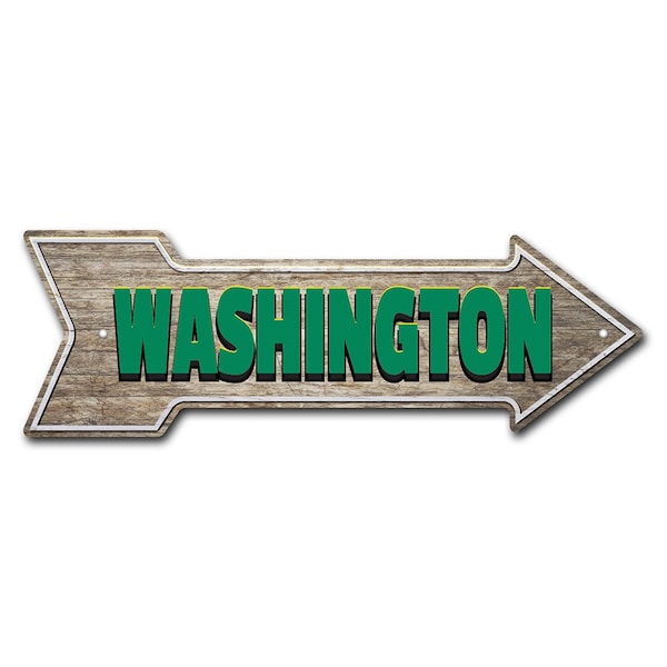 Washington Arrow Sign Funny Home Decor 36in Wide